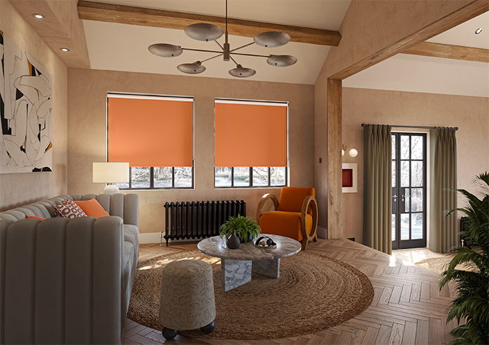 Rimini (Blackout), Tangerine - Roller Blind - Image 7